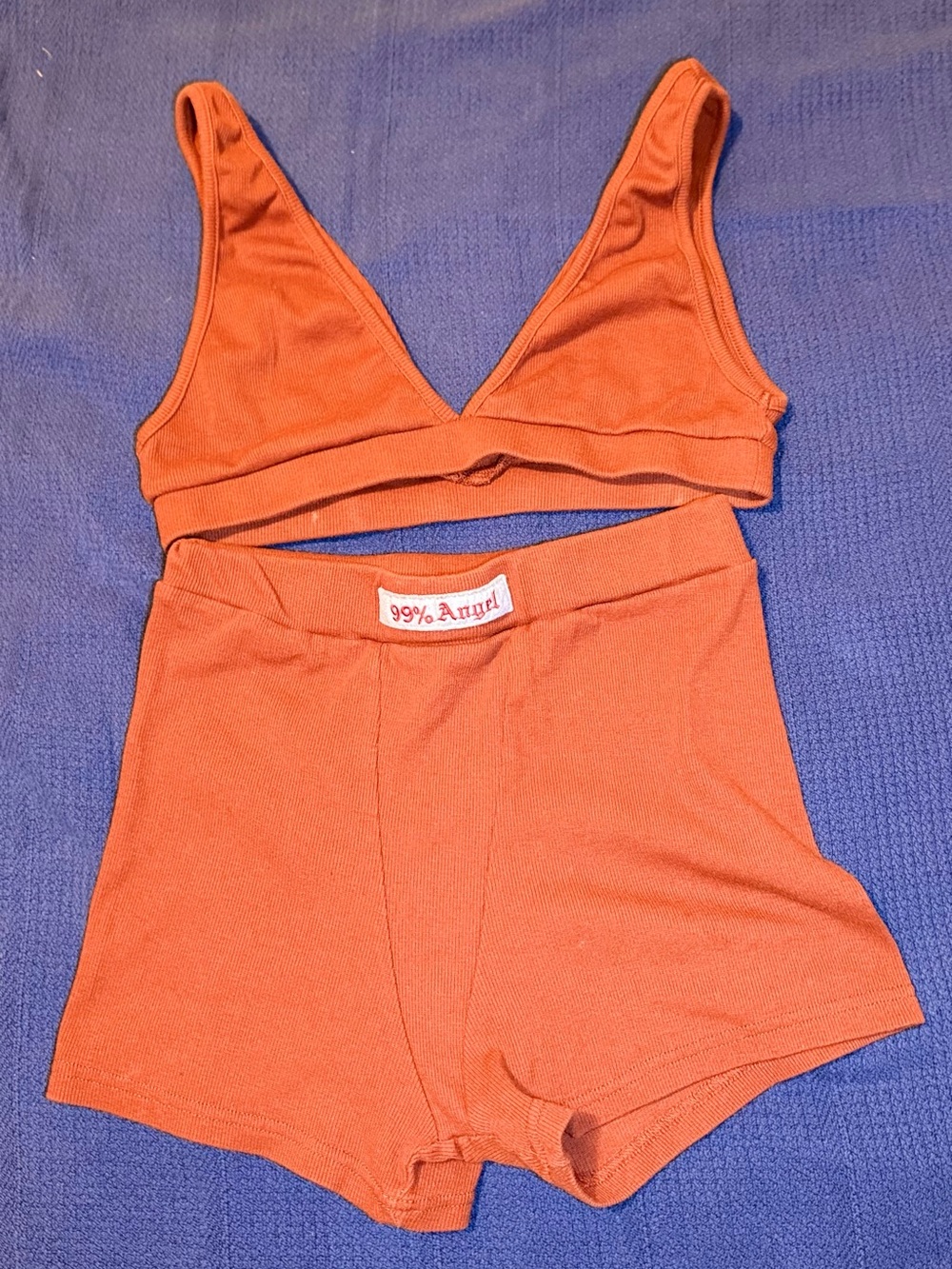 Ribbed Knit Tank Top in Rust Angel99
